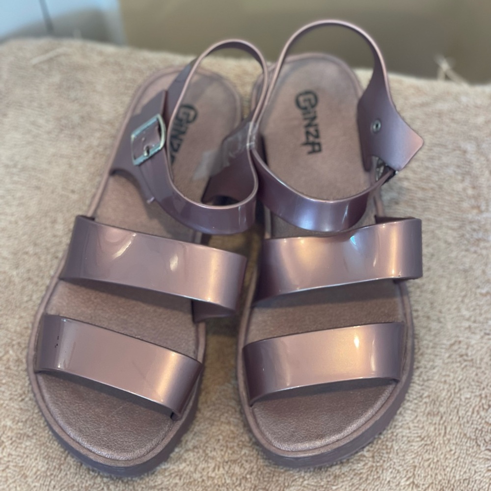 Purple Comfort Sandals with Ankle Strap Giza